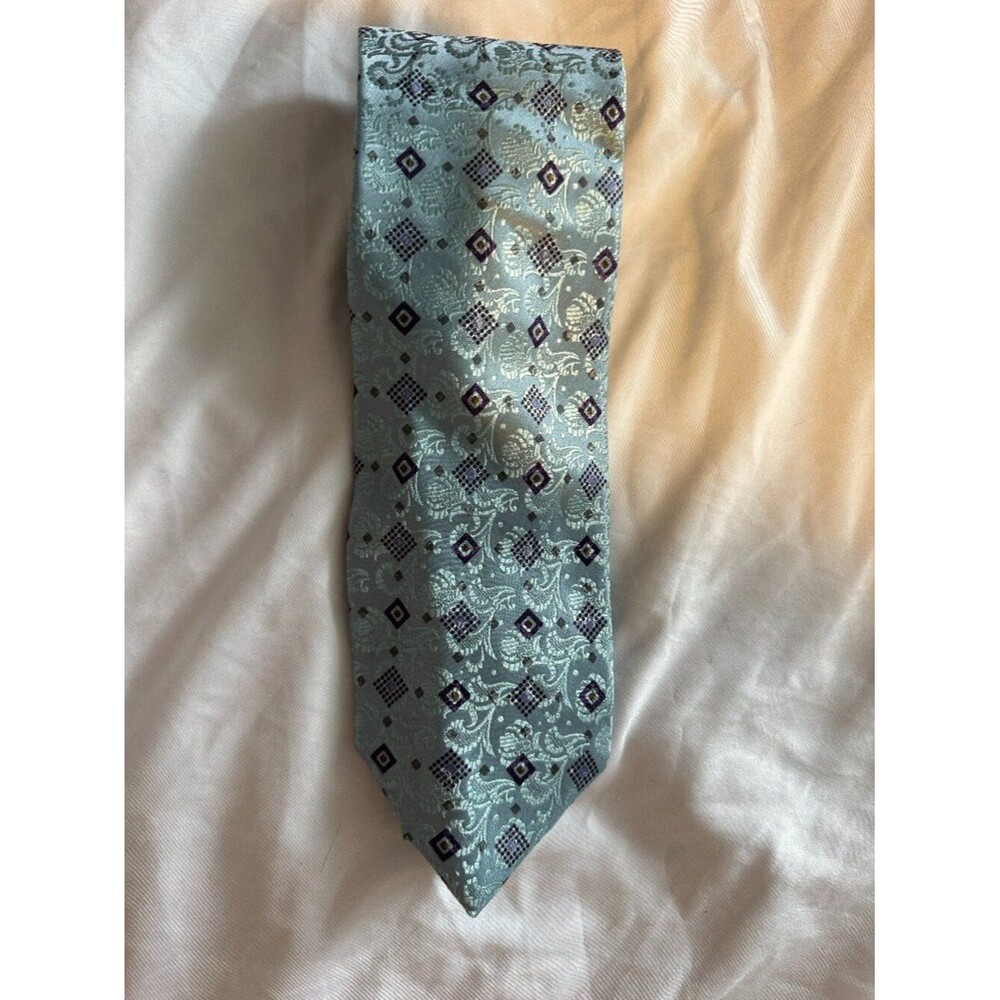 New Robert Talbott Nordstrom 100% Silk Tie Blue Paisley Geometric Classic Luxury - Picture 2 of 13